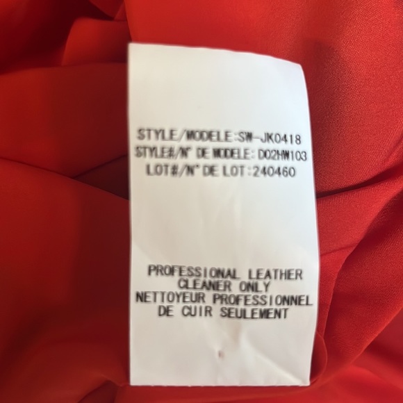 Helmut Lang Coral Linen Blend & Leather Bomber Jacket, size S - Picture 7 of 12